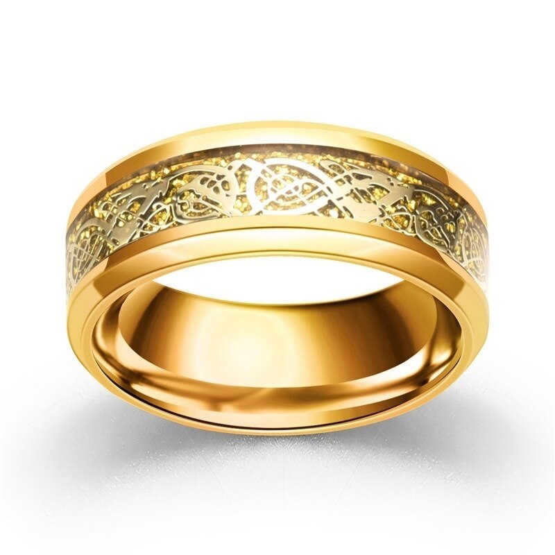 Bijuterii inele cuplu inimă romantică zircon set inele logodnă mireasă culoare auriu dragon vintage inel bărbați din oțel inoxidabil