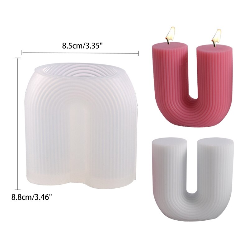 U-Shaped Decoration Candle Silicone Mold Resin Epoxy Craft Polymer Clay Craft DIY Ornament Jewelry Candles Making Tool