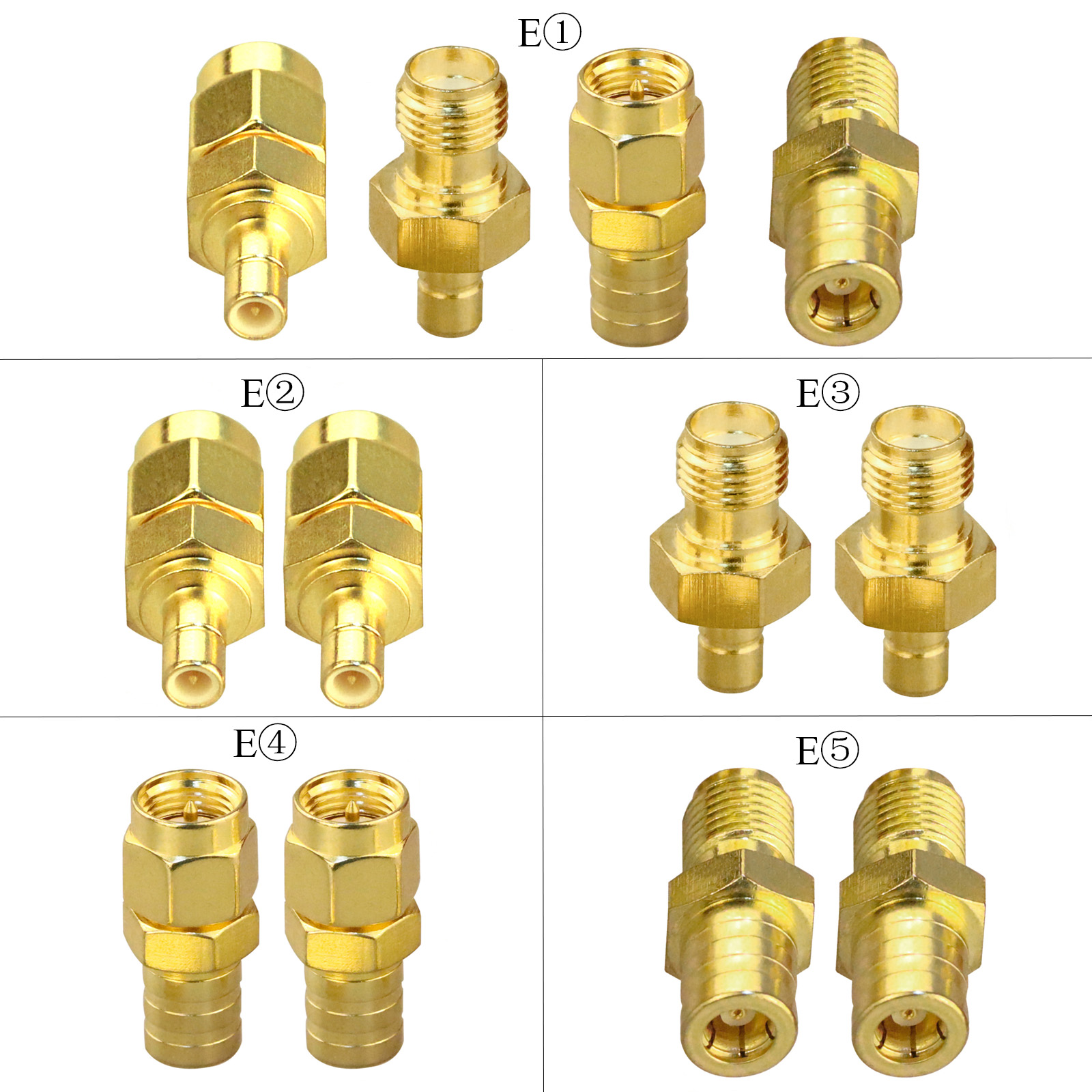 SMA SMB Connector Kit Antenna Coax Adapter SMB to SMA Male to Female RF Coaxial Connector Kits Lot/4pc 2pcs.lot