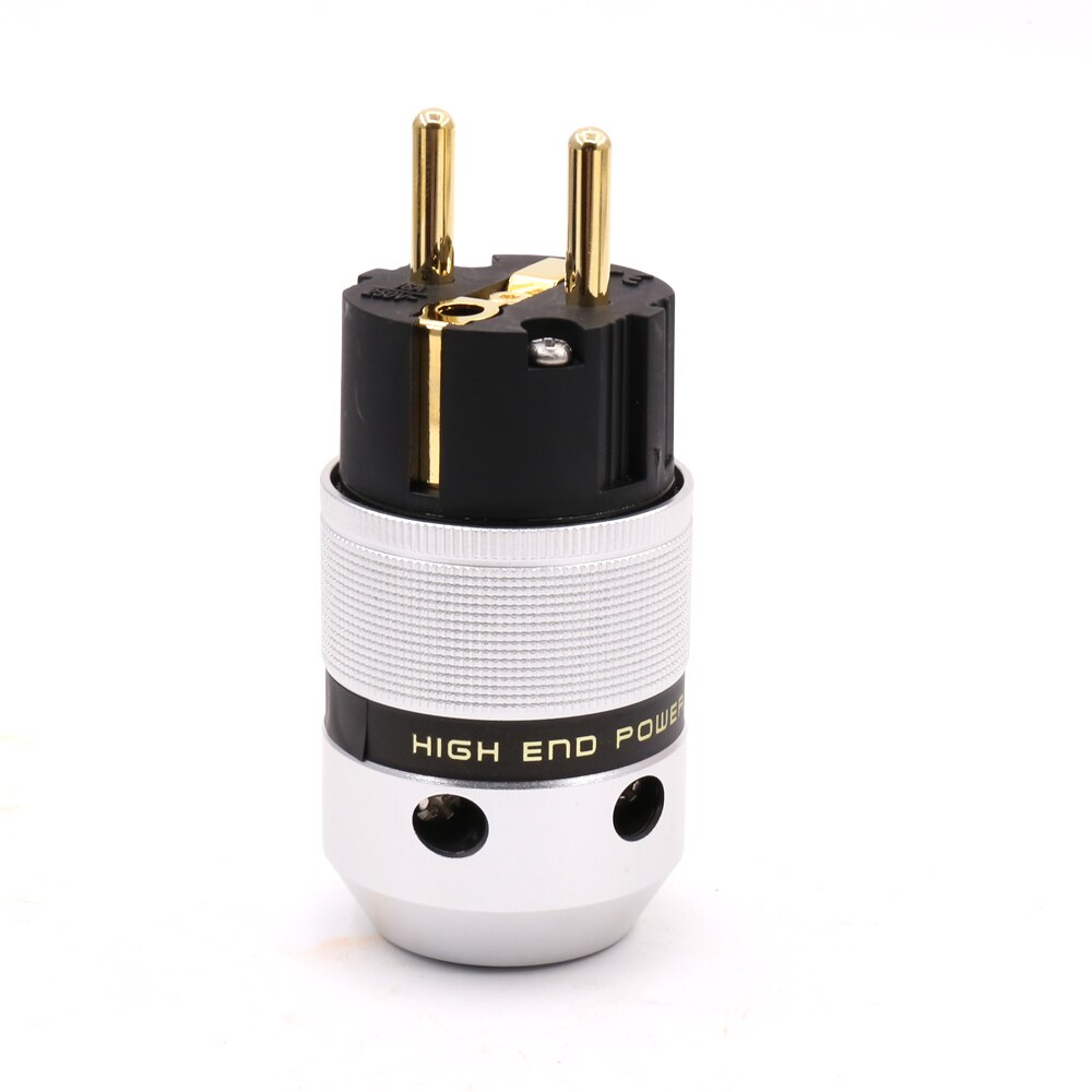 HI-End Gold Plated EU Schuko male plug Power Cable European standard Power Connector