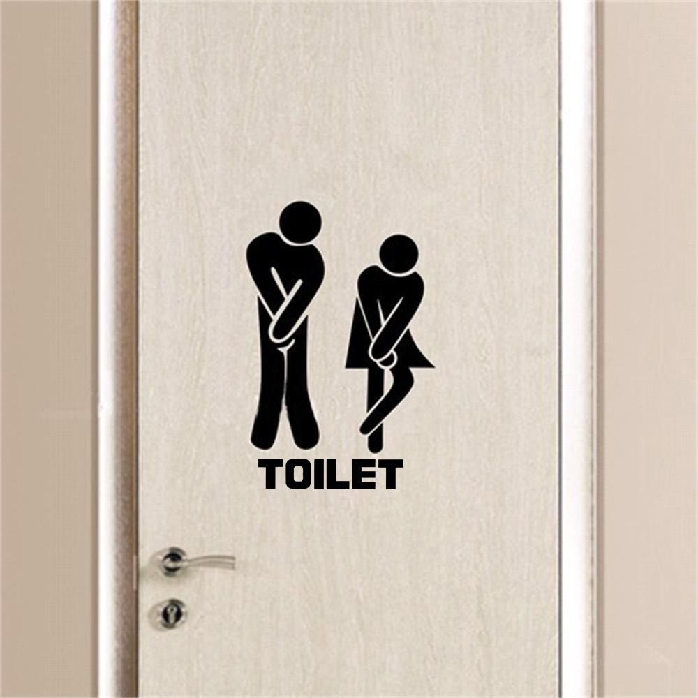 Verwijderbare Wc Entree Teken Deur Stickers Openbare Plaats Muurstickers Muurstickers Grappige Glimlach Gezicht Behang: ZS2239-00B