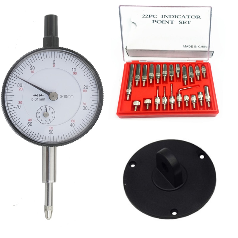 Dial indikator 0-10mm slæb testmåler 22 stk stål dial indikator punkt sæt m2.5 gevind tip til dial & test indikatorer