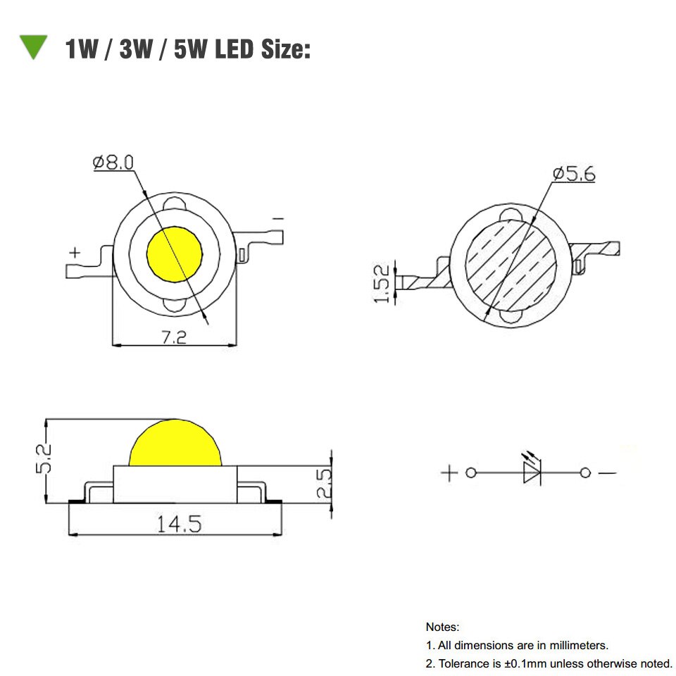 Led kweeklamp 1w volledig spectrum 380-840nm 45 mil cob smd diode lamp voor kamerplanten groenten fruit bloemen kweken