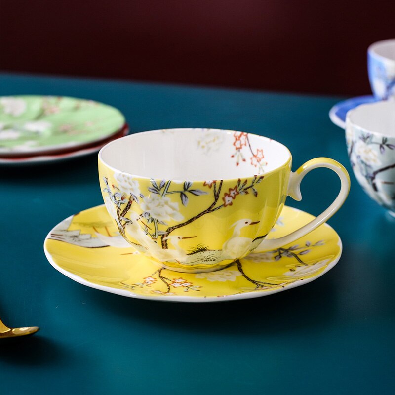 Kaffekopsæt i britisk stil bone china luksus – Grandado