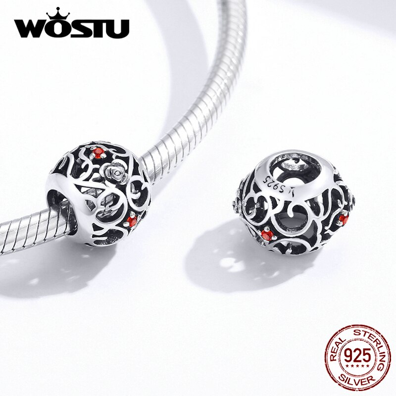 WOSTU 925 sterlina d'argento Amore Branelli di Fascino Pendenti E Ciondoli Argento 925 originale Monili Che Fanno per il Braccialetto Regalo di Anniversario di Matrimonio