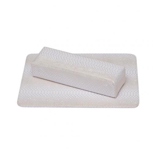 Schlange Haut Tisch Pad Hand Kissen Schwamm Arm Rest Kissen Nail art Weiche Hand Ruht Nagel Matte Pad Salon Maniküre werkzeug: White Set