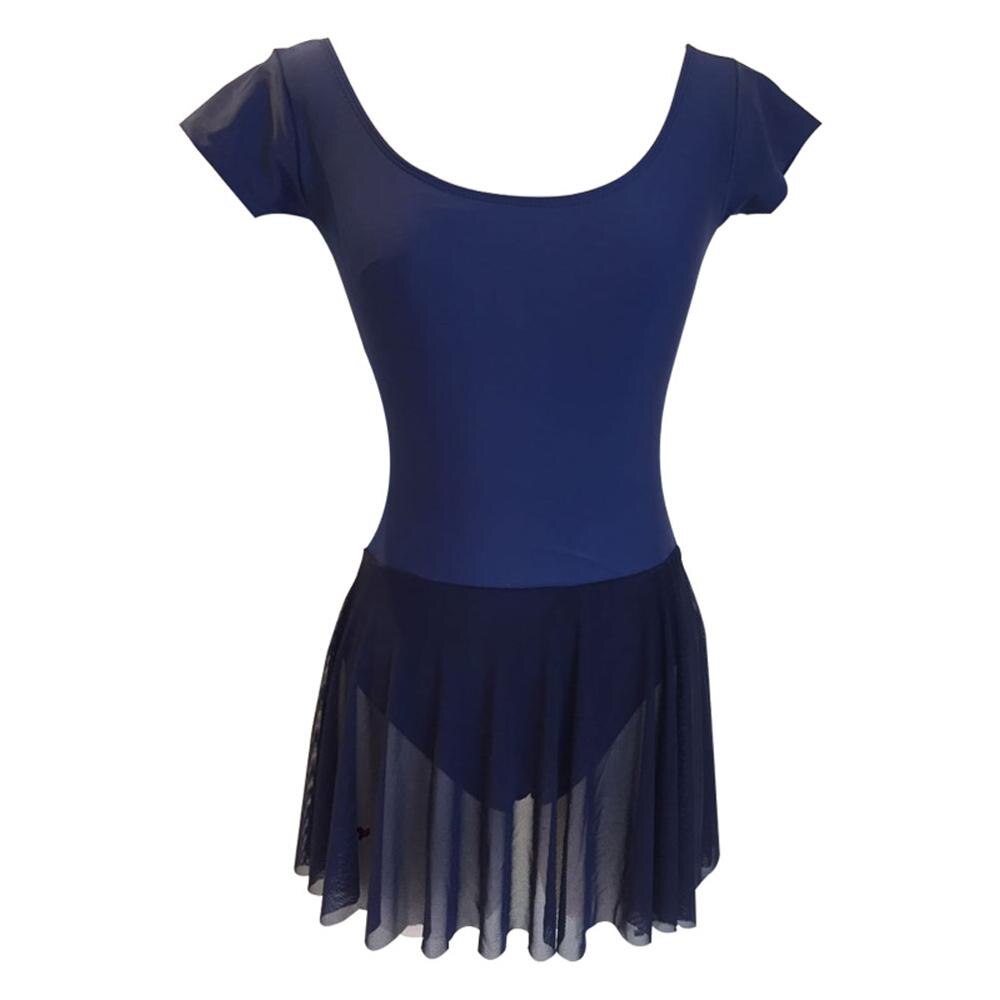 Vrouwen Professionele Sneldrogende Stof Hoge Elastische Ballet Dans Jurken Gymnastiek Turnpakje: Blauw / M