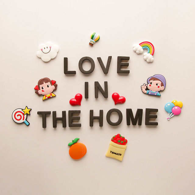 3D Cartoon Fridge Magnets PVC Food Refrigerator Magnetic Sticker Set Home Decor Fridge Magnetic Stickers Kids: H 24pcs