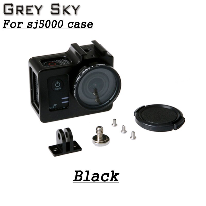 Sjcam  sj5000 beschermende behuizing + uv-filter aluminiumlegering kooi metalen frame voor sjcam  sj5000 wifi  sj 5000 sj5000x