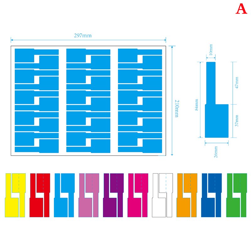 Etiquetas adhesivas para Cables de red A4, autoadhesivas e impermeables, coloridas, para organizar la identificación de Cables eléctricos: A