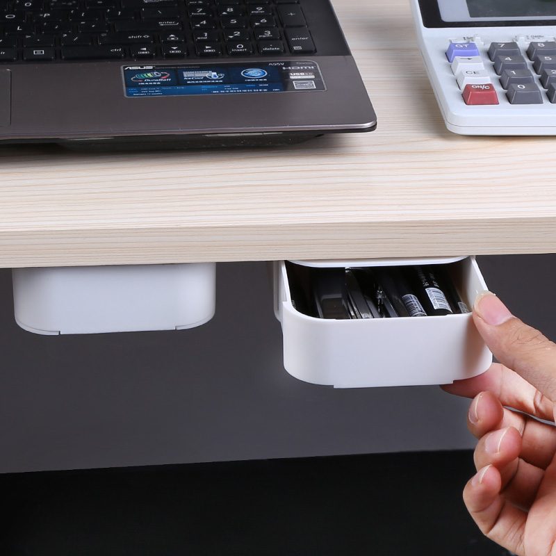 Zelf Stick Tafel Opslag Lade Organizer Box Potlood Lade Bureau Verborgen Onder Bureau Stand Zelfklevende Onder-Lade opbergdoos