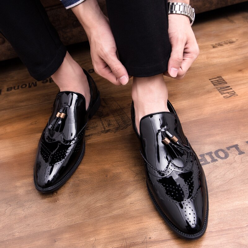 Mocassins à franges pointus pour hommes, chaussures de soirée, plates et confortables, grande taille 38-47, directe