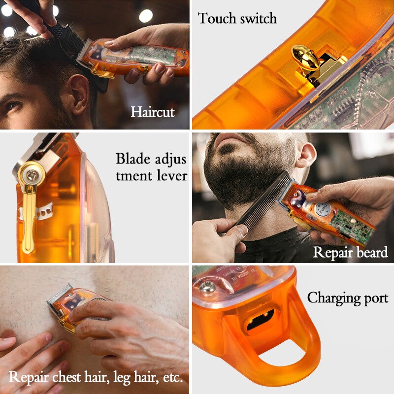 Kemei Hair Clipper for men Electric Hair Trimmer Cordless Hair Cutter Machine LCD Display Rechargeable haircut
