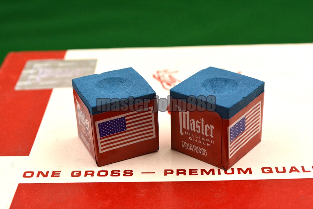 4 Stuks Van Driehoek Master Pool Biljart Snooker Krijt Cubes Krijt Groen/Blauw/Rood/Grijs: MASTER BLUE