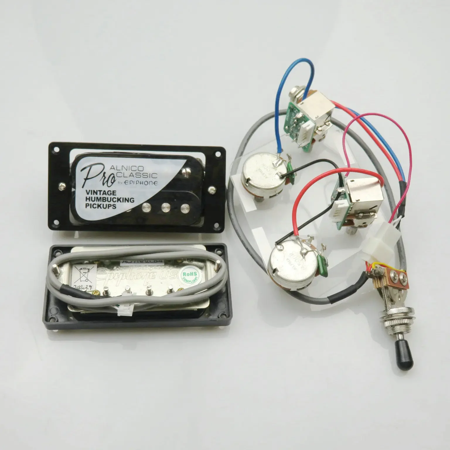 Humbucker Alnico Classic 57 y PRO Bucker pastillas de guitarra arnés de cableado push pull