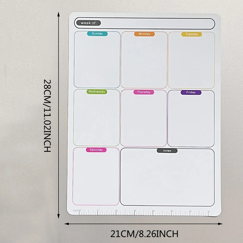 Uitwisbare weekplan Schema Kalender Zachte magnetische koelkaststicker Whiteboard Prikbord Memo Koelkastmagneet