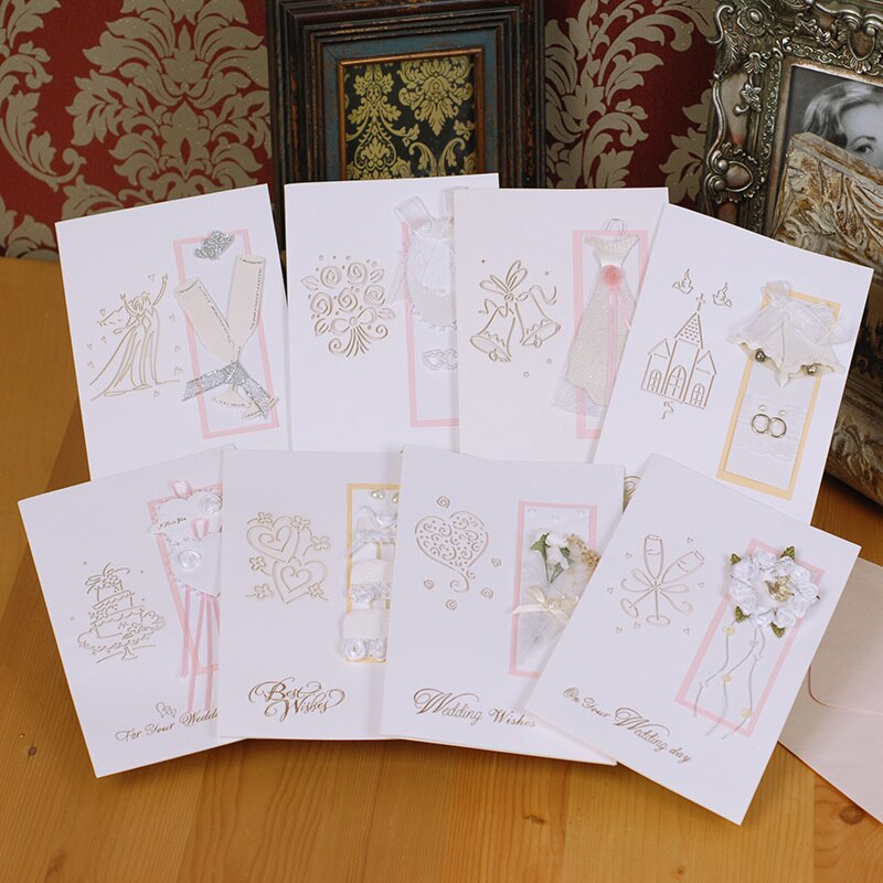 wedding greeting cards witn envelopes,handmade wedding cards for bride