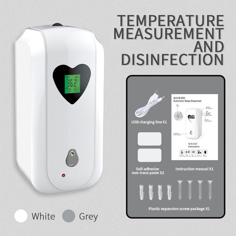 Automatic Temperature Measurement Touch-Free Hand Disinfection Soap Solution All-in-One Machine Induction Thermometer Soap Solut