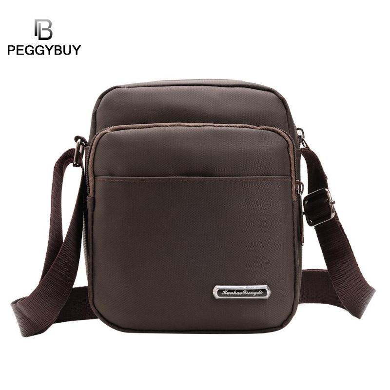 Heren Tas Nylon Schoudertas Kleine Waterdichte Diagonaal Tas Effen Kleur Schouder Messenger Packs Business Mannen Nylon Crossbody Tas