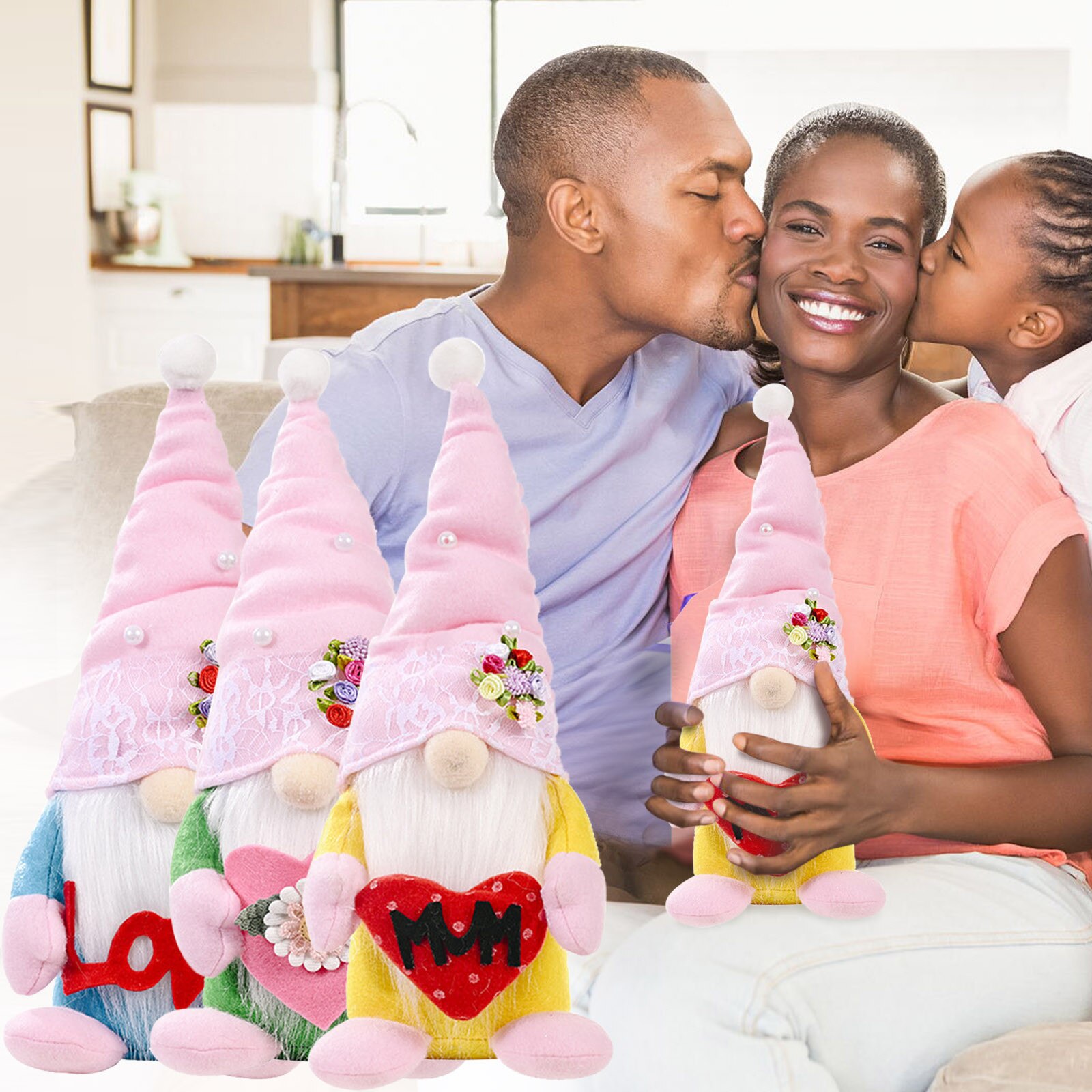 Spring Flowers Dwarf Gnome Mother's Day Gnomes Home Decoration Stuffed Soft Doll Cushion Sofa Pillow Xmas