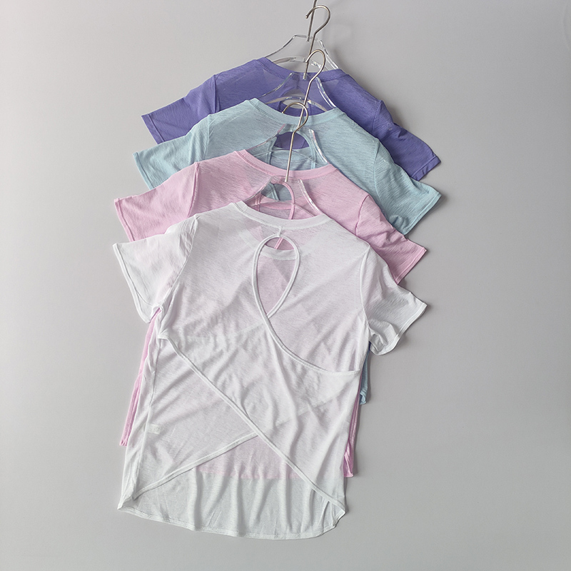 Yoga Kurzarm-oben für Damen Ich bin Sommer T-Shirt Ausbildung Schnelltrocknende Fitnessweste Pilates schlank passen schlank Shirt oben Kleidung