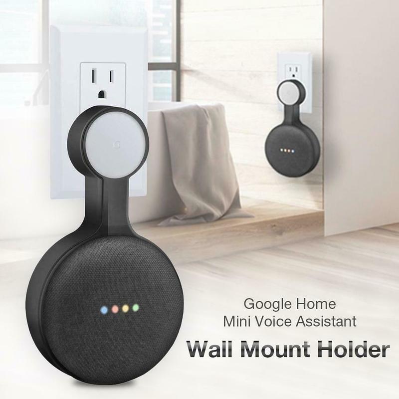 For Google Home Mini Voice Assistant Wall Mount Stand Bracket Kitchen Bedroom Bathroom Office Outlet Wall Mount Google Holder