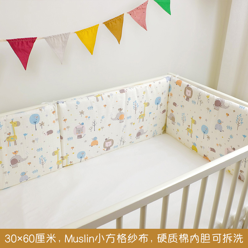 6 Stks/set Katoenen Baby Wieg Bed Bumpers Baby Anti-Collision Zachte Comfortabele Wasbare Pasgeboren Wieg Beddengoed Protector