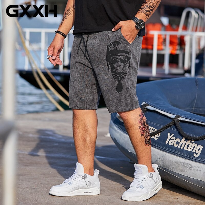 Gxxh sommer overdimensjonerte shorts menn løse pustende uformelt shorts løse posete stripete korte bukser mann stor størrelse 5xl 6xl