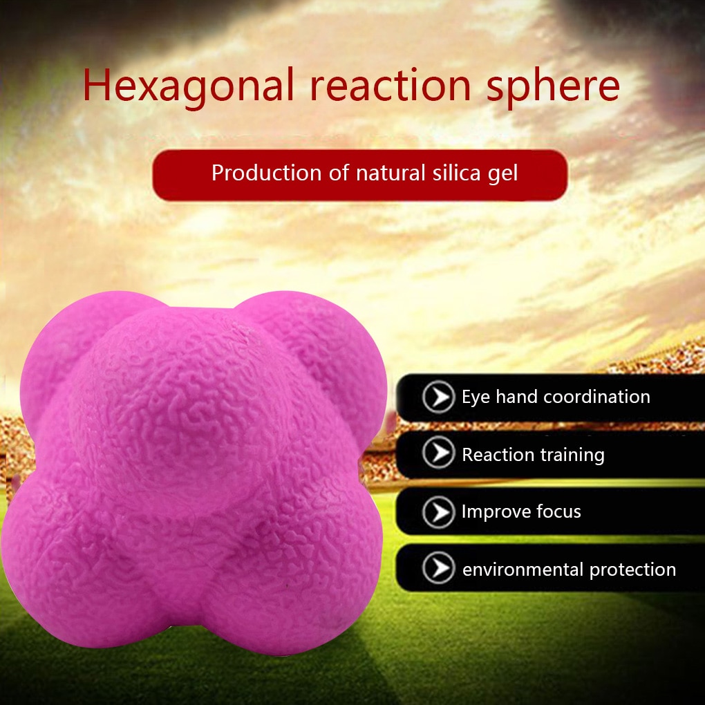 Bola de reacción Hexagonal de 5,5 cm, Bola de silicona para la agilidad y la coordinación, ejercicio de reflejos, pelota de entrenamiento deportivo
