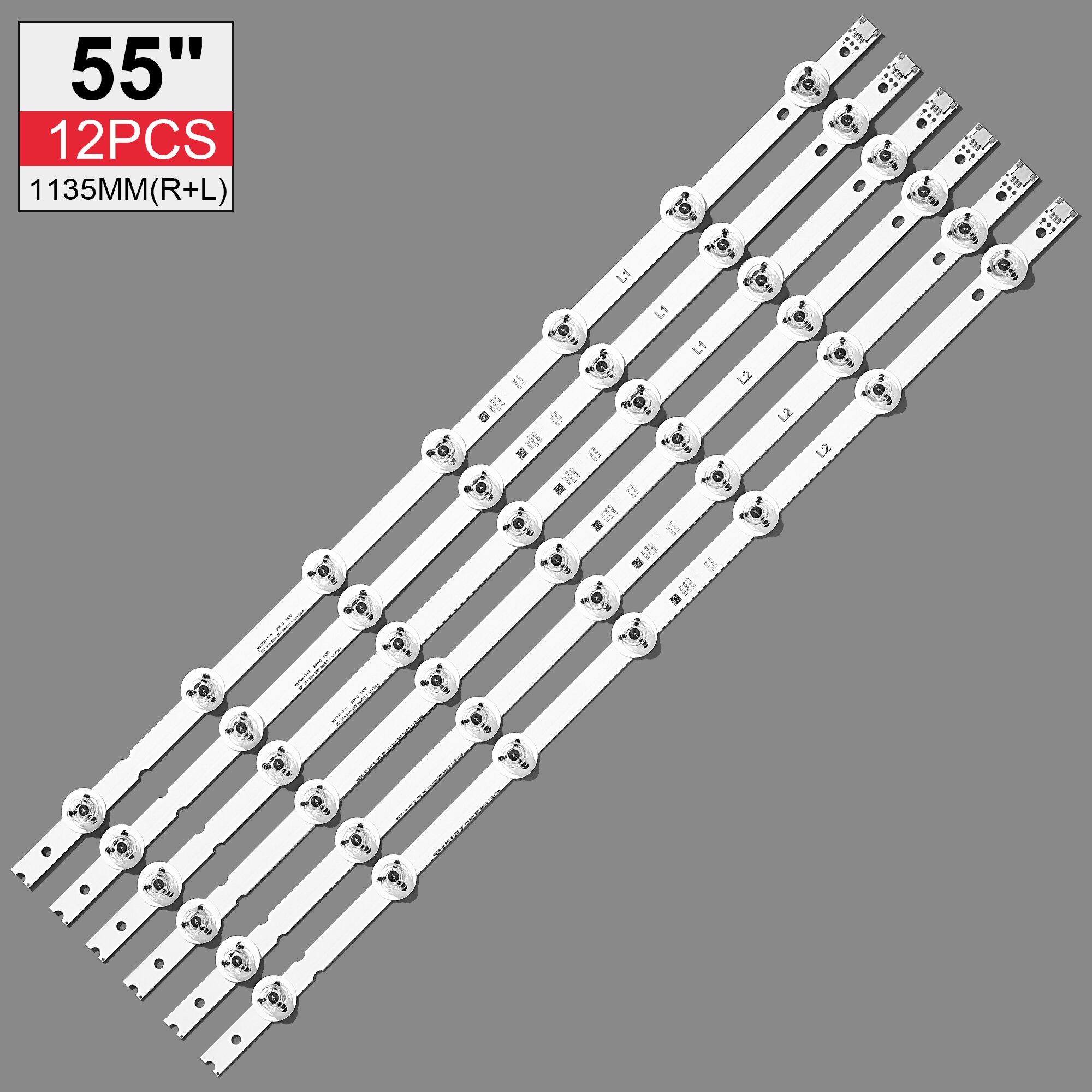 12 Uds tira de LED para iluminación trasera LG 55 pulgadas TV 55GB7800-CC 55 "V14 Slim DRT Rev0.0 R1 L1 R2 L2 6916L-1803A/1804A/1805A/ 1806A