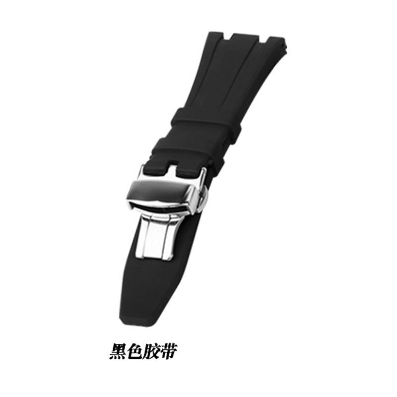 Butterfly buckle GA2100 3rd Modified Accessories Strap GA2100 Gen3 Rubber Strap Adapter for Casio G-SHOCK GA2100 Stainless steel: black-Strap