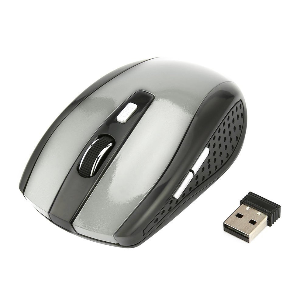 2.4Ghz Wireless Mouse 1600Dpi Portable Intelligent Gaming Mouse Optical Rolling Gamer Mice USB Receiver For PC Laptop Computer: gray