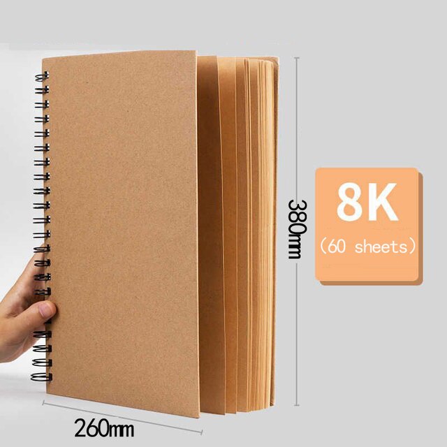 8k/16k/a4 60 ark skissbok för ritblock bok akvarell papper kalligrafi akvarell skissbok: 8k 60 ark hårda