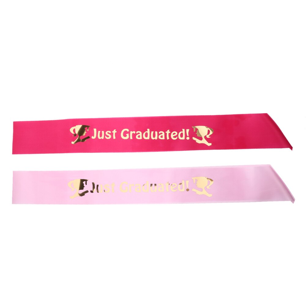 2Pcs Graduation Series Etiquette Belt Set Graduation Party Supplies Prom Favors Sash Graduation Party Decor (1Pc Pink +