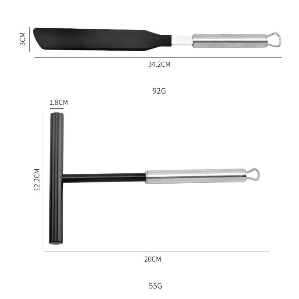 Durable Stainless Steel Cake Spreader Non Stick T Shape French Crepe Spreader With Hanging Hole Batter Spatula Baking Tool