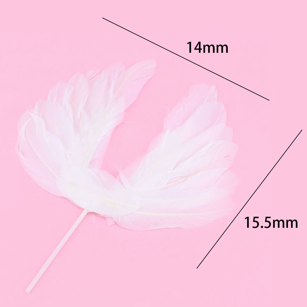 1Pcs Cake Topper Angel Wing White Feather Wing Happy Birthday Sticker Decor Baking DIY Accessory Romantic Ornaments Decoration
