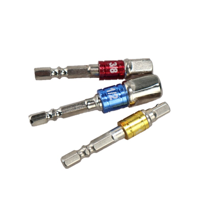 3pcs Drill Socket Adapter for Impact Driver with Hex Shank to Square Socket Drill Bits Bar Extension Set
