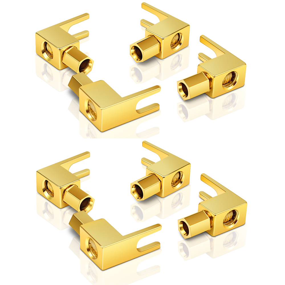 8 Uds Hifi BFA conector banana chapado en oro/rodio cable de altavoz de audio de fibra de carbono conector banana: Morado