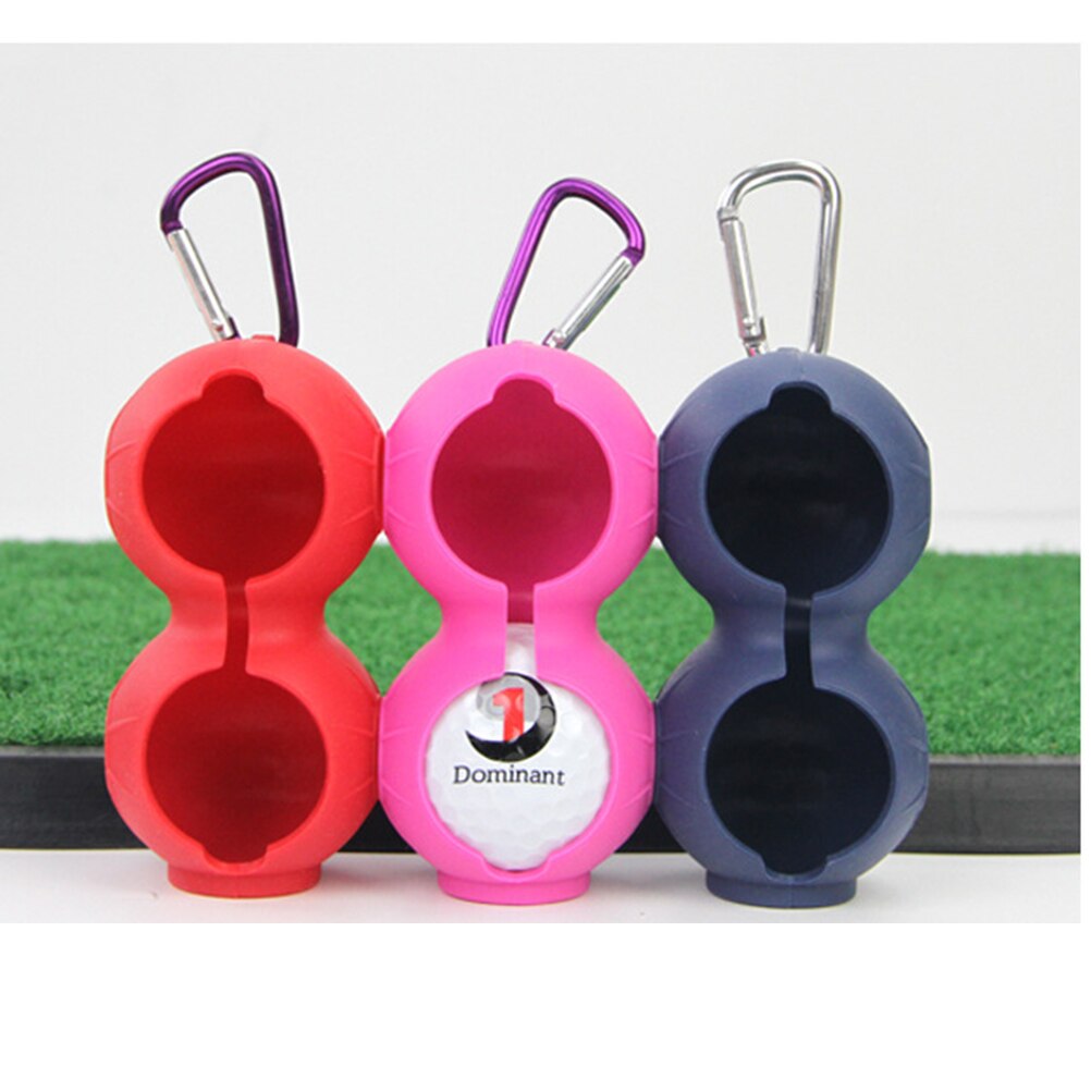 Soporte para pelota de Golf, de silicona, doble bola, almacenamiento, portador de protección con gancho