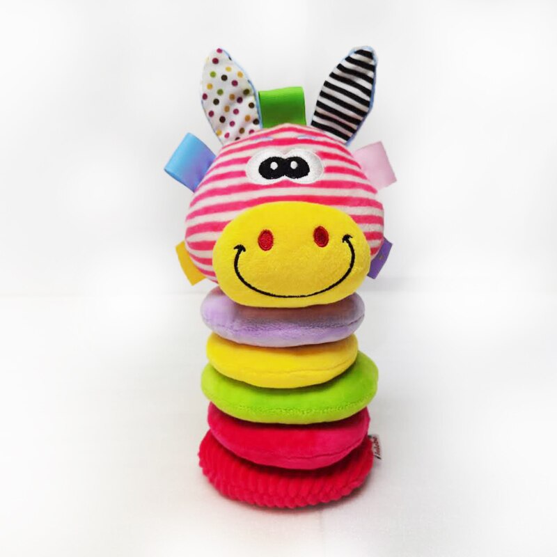 Lelebe foldecirkel plyseklud baby puslespil legetøjsbøjle farverig sød og sød snare søjle legetøj: Lyserød zebra