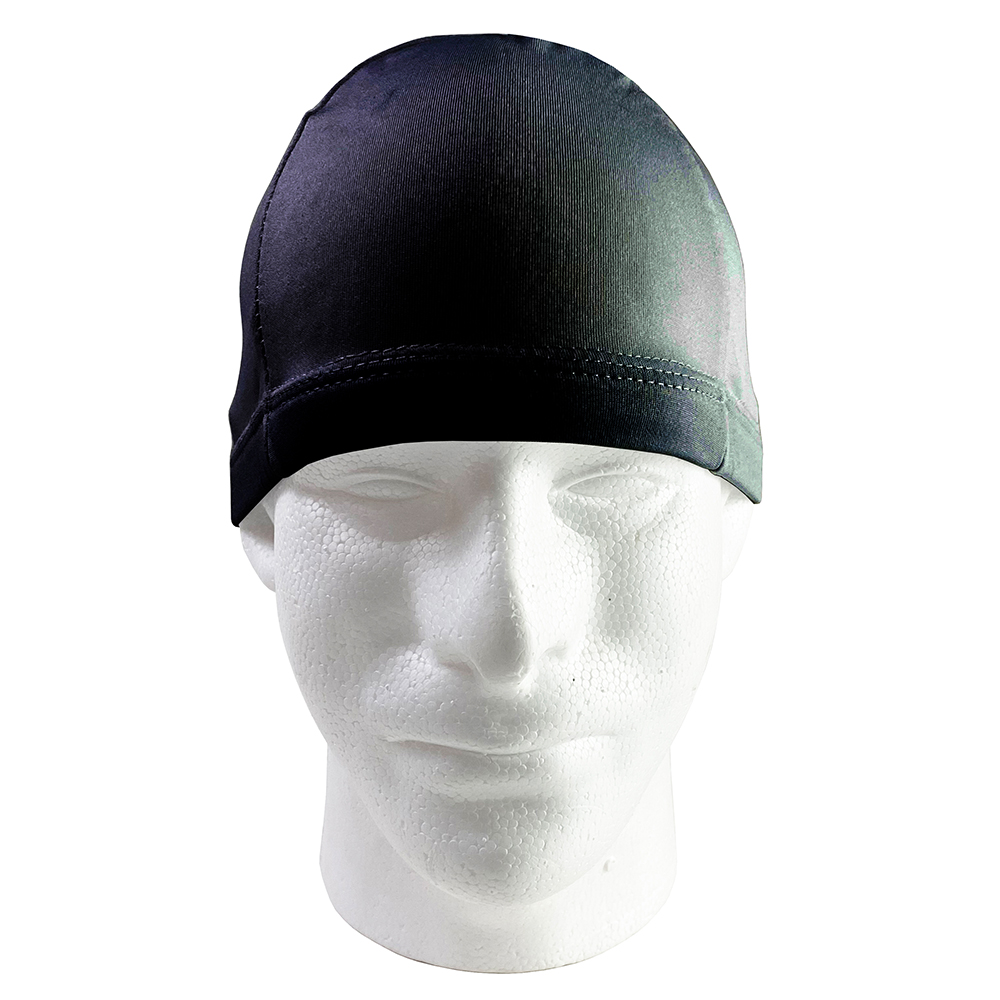 Unisex Spandex Dome Cap Helmet Bottomed Hat Bald Cap: BLACK