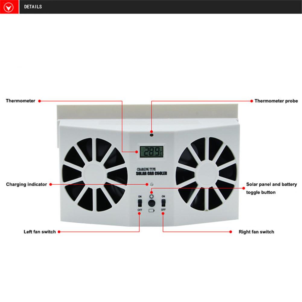 Auto Solar- angetrieben Auspuff Fan Auto Kiemen Kühler Auto Belüftung Fan Dual-modus Energie Versorgung hoch-Energie 2 farben
