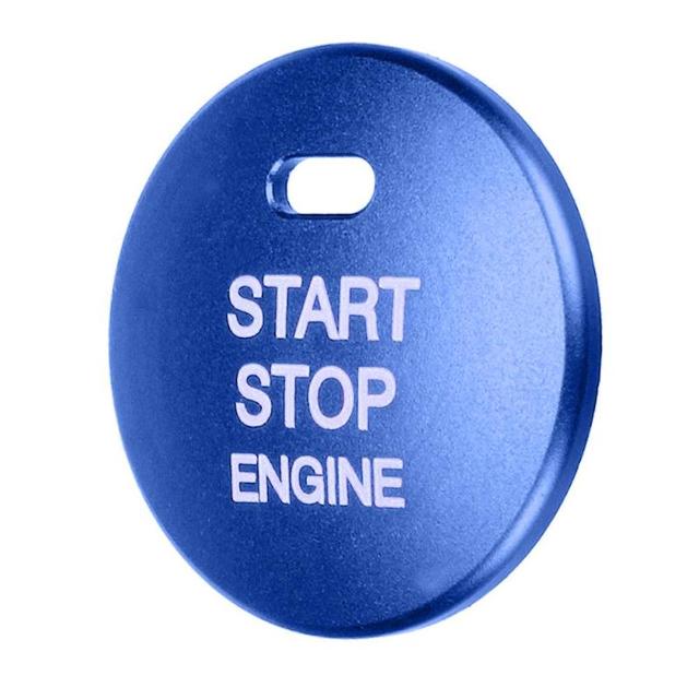 Interruptor de botón de arranque y parada de motor de coche, cubierta de repuesto, pegatina de tapa embellecedora para Mazda 3 Axela, CX-3, CX-4, herramientas de estilo: Azul