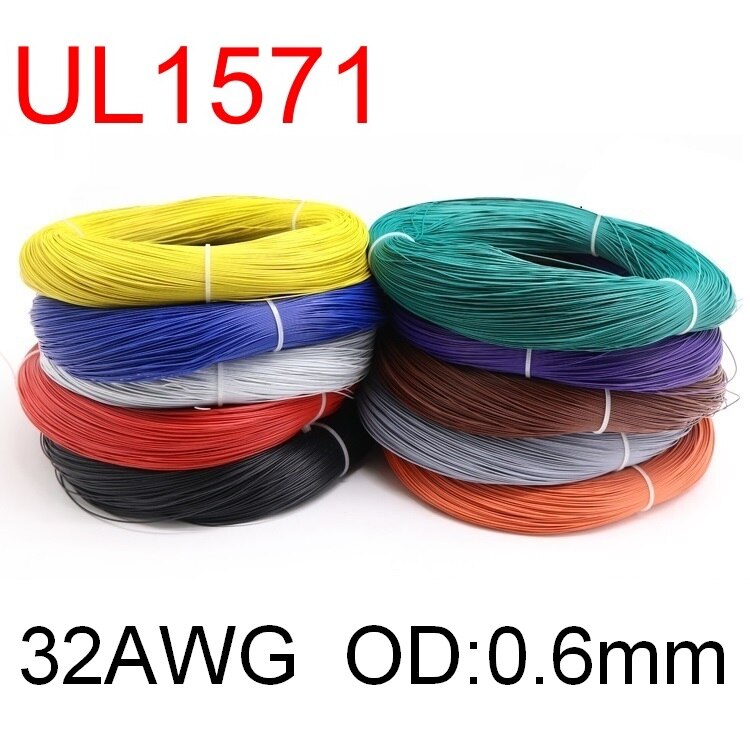 UL1571 32AWG PVC Elektronische Draht OD 0,6mm flexibel Kabel Isolierte Zinn-überzogene Kupfer Umwelt LED Linie DIY Schnur 1 Meter