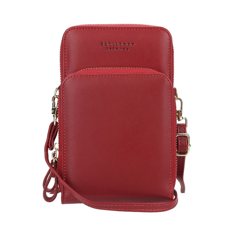 Doble cremallera damas monedero bandolera cartera billetera para teléfono para mujer mini cartera bandolera