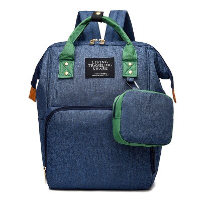 Baby Pflege Kinderwagen Tasche Multi Funktion Große Kapazität Windel Tasche Organizer mit Ändern Pad Rucksack Mutter Tasche: Tiefe Blau