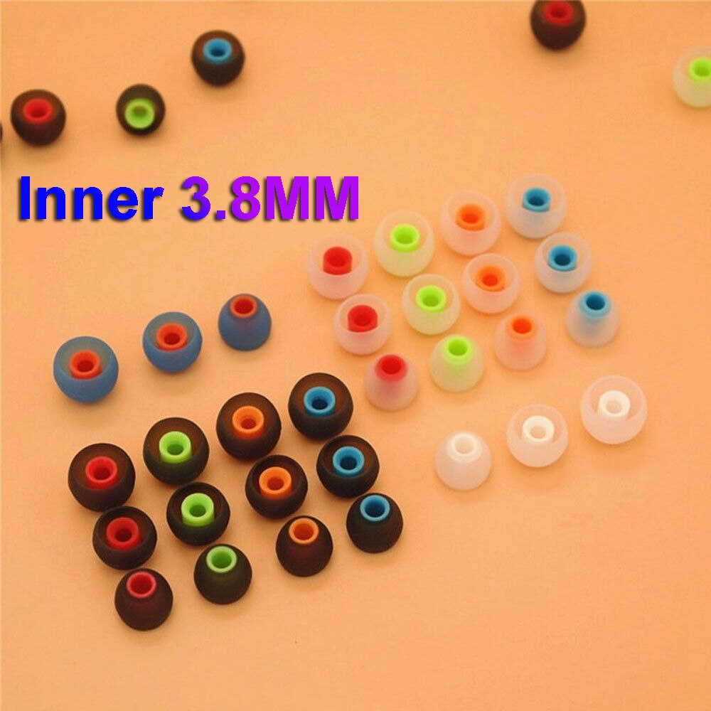 3.8mm Silicone Ear Tips 12pcs In-ear Earphone Covers Cap Earbuds Rubber Headphone Replacement Earplug Pads Cushion