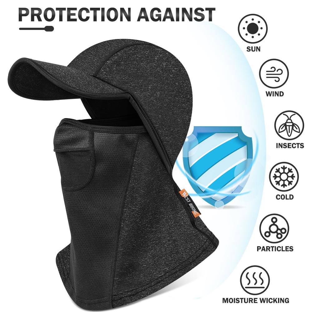 WEST BIKING Winter Sport Cycling Cap Bike Full Face Cover Neck Warmer Men Women Scarf Ski Bicycle Motocycle Fleece Head Cap Hat