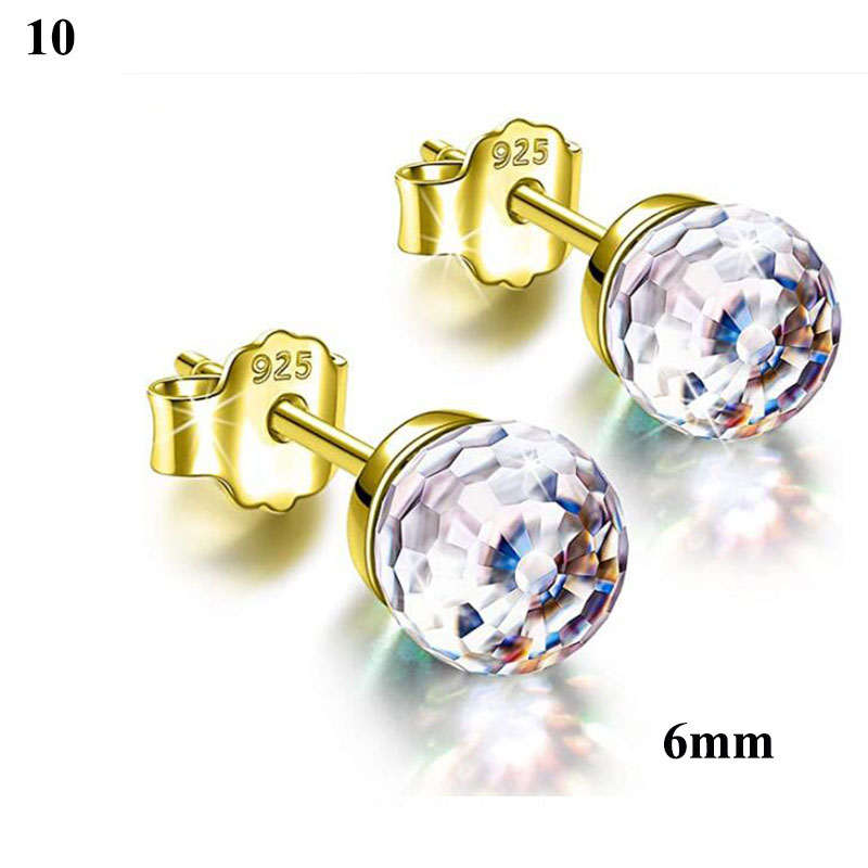 6/8mm kleurrijke oorbellen met strass-steentjes, veelkleurige bolvormige oorknopjes, kristallen oorbellen, kristallen oorbelaccessoires voor dames: 10
