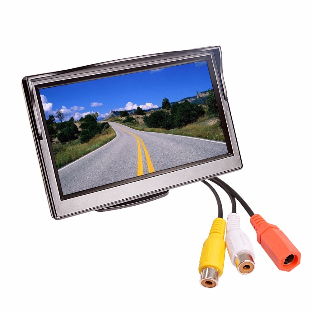Viecar 2In1 Car Parking System Kit 5" Desktop Bracket TFT LCD Color Monitor 5 Inch HD Display Screen+Rear View Camera Waterproof